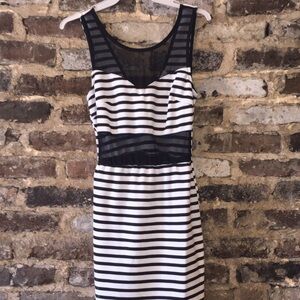Striped Black and White Sleeveless Dress